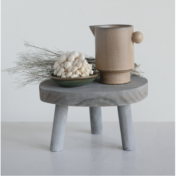 Paulownia Wood Pedestal With Grey Wash 