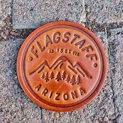 Handmade Leather Flagstaff Coaster